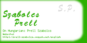 szabolcs prell business card